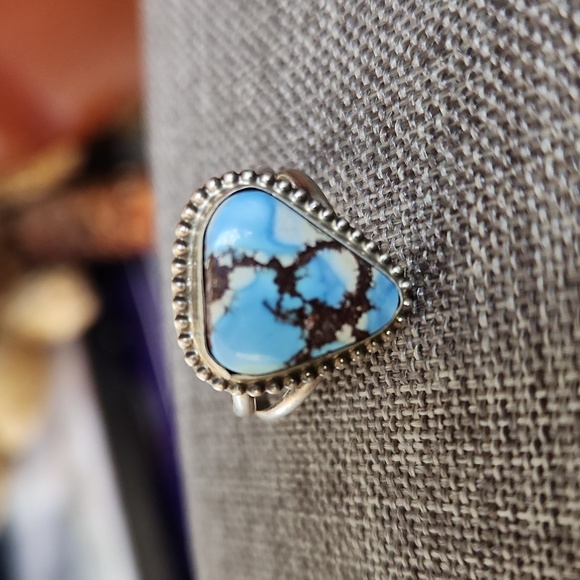 Stunning NWOT Native American Navajo Golden Hills Turquoise Ring 💙💍🤎🎁 - Picture 6 of 11